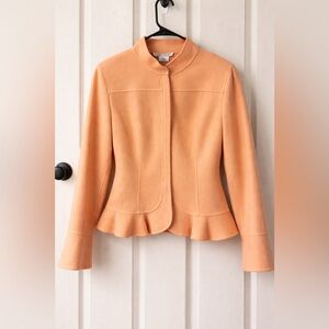 Carlisle Peach Wool Zippered Jacket Blazer
